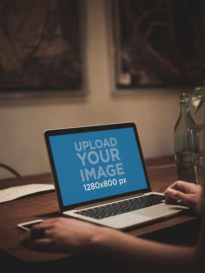 MacBook Pro Template Being Used Next to a Water Bottle a19519