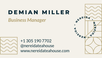 Tea House Back Business Card Maker Featuring Contact Info 5282