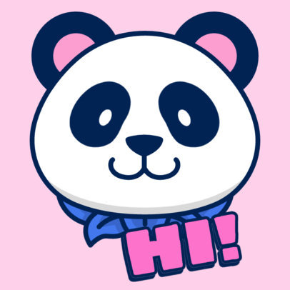 Cute Twitch Emote Template Featuring a Happy Panda Bear