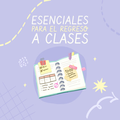 Instagram Post Maker Featuring a Back to School Guide Carousel