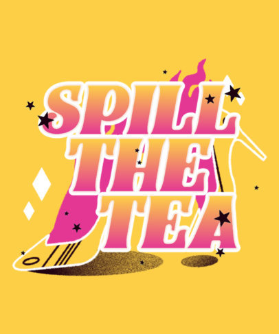 T-Shirt Design Template Featuring Drag Queen Catchphrases 5275