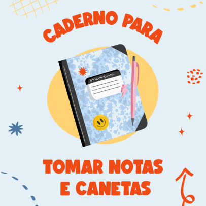 Instagram Post Generator With a School Essential Featuring a Notebook Graphic