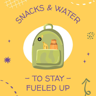 Instagram Post Template Featuring a Tip to Survive School 