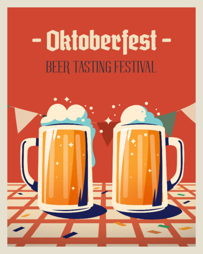 Instagram Post Maker Featuring Illustrated Beer Steins 4801a