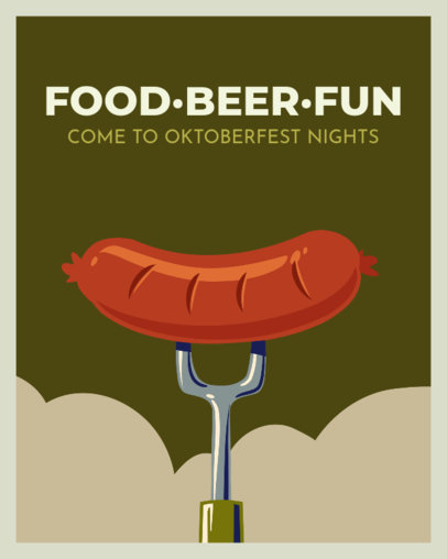 Instagram Post Generator Featuring an Illustrated Sausage for Oktoberfest 4801c