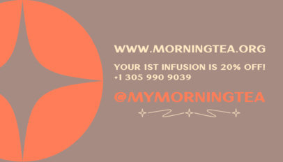 Tea Shop-Themed Back Business Card Design Generator With a Special Offer 5280a