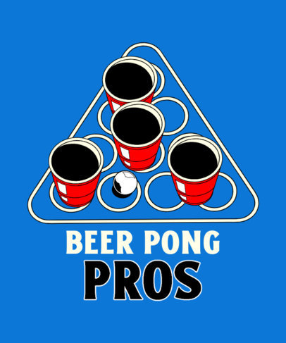 T-Shirt Design Creator Featuring an Illustrated Beer Pong Setting