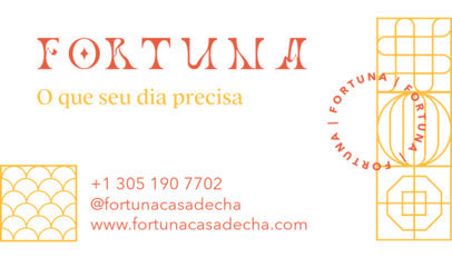 Back Business Card Template for a Tea Shop Featuring Contact Information 5282a