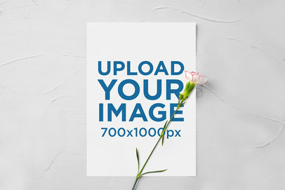 Mockup of a Vertical Flyer Featuring a Beautiful Flower