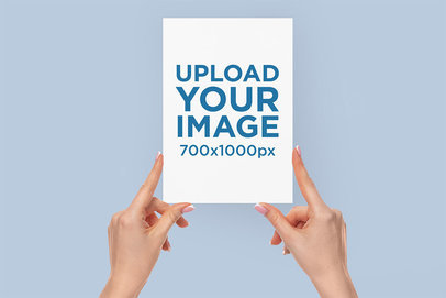 Mockup of a Woman Holding an A4-Sized Flyer with Both Hands m13301 r-el2