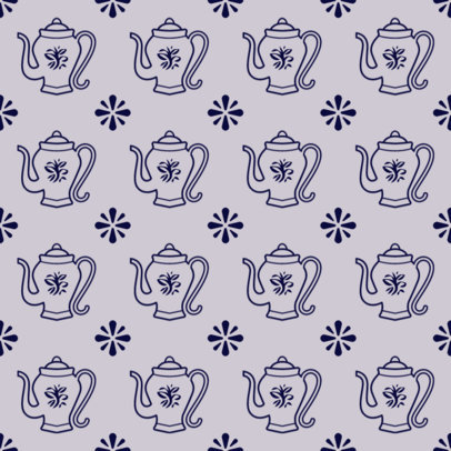 Tea Shop-Themed Print Pattern Design Generator Featuring Teapot Graphics