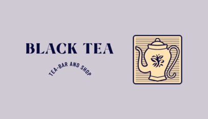 Tea House Front Business Card Design Generator With a Teapot Clipart 5281a