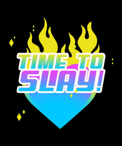 T-Shirt Design Generator with an LGBTQ Theme Featuring a Flaming Heart 5275c