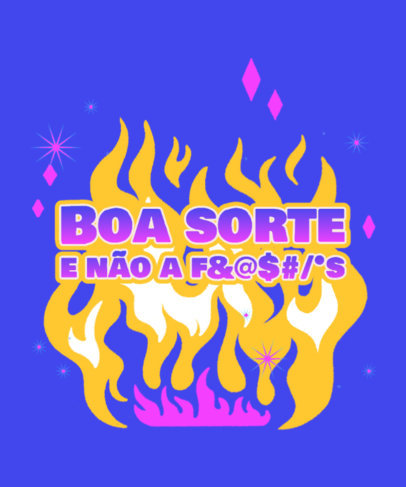 T-Shirt Design Creator Featuring Colorful Flames with a Drag Queen Phrase 5275g