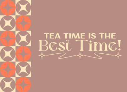 Tea Shop-Themed Greeting Card Design Generator Featuring a Quote 5280a