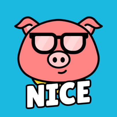 Gaming Twitch Emote Creator Featuring a Pig With Glasses  