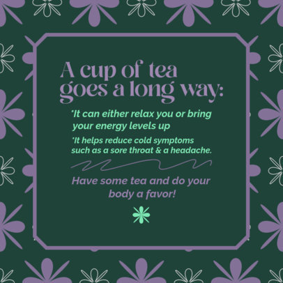 Informative Instagram Post Maker Featuring Facts About Tea