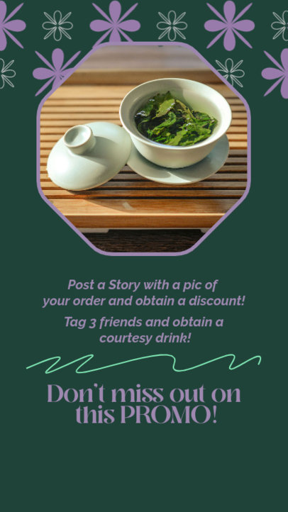 Promotional Instagram Story Maker for a Tea Shop Featuring a Photo 5287