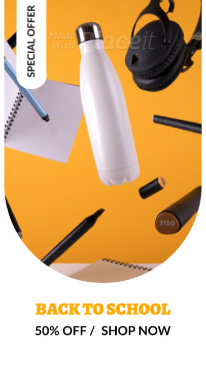 Instagram Story Video Maker Featuring a Special Offer for Back To School 