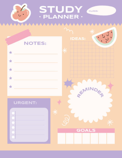 Notebook Planner Design Maker for a Studying Schedule