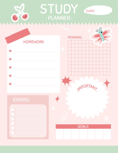 Study Planner Creator Featuring Colorful Checklists