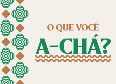 Greeting Card Design Template for a Tea Shop With Cool Flower Graphics 5280c