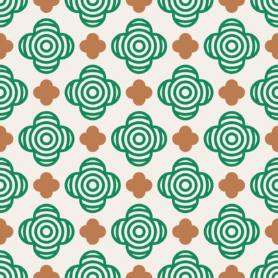 Print Pattern Design Template for a Tea Shop Featuring Floral Graphics 5280c