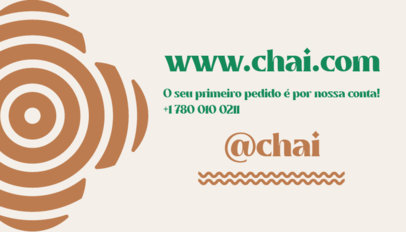 Back Business Card Design Template Featuring a Tea Shop Promo 5280c