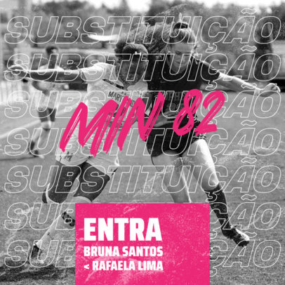 Twitter Post Maker Featuring a Player Substitution Update for a Soccer Match