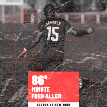 Twitter Post Generator Featuring a Red Card Announcement on a Soccer Player