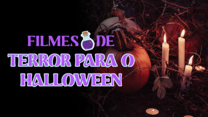 YouTube Thumbnail Template with a List of Spooky Halloween Films 4808h