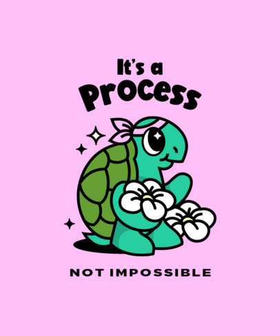 T-Shirt Design Generator with an Illustrated Turtle and a Quote for Mental Health Day
