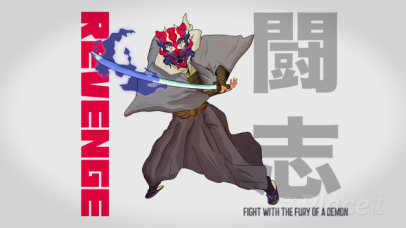 Kawaii-Themed Intro Video Template Featuring a Demon Graphic  5507