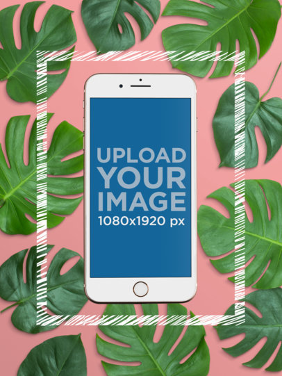 Gold iPhone 8 Template with a Frame and Background