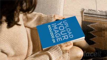 Video of a Beautiful White Woman Sitting Down Reading a Book