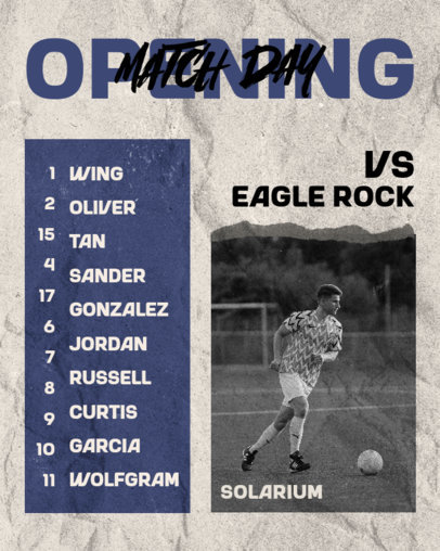 Soccer Twitter Post Design Creator Featuring Players’ Names for a Match Day