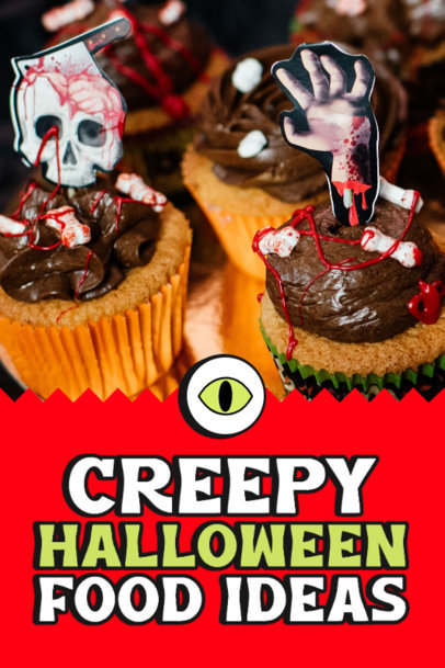 Pinterest Pin Generator for Creepy Halloween Recipes Featuring a Spooky Eye Icon