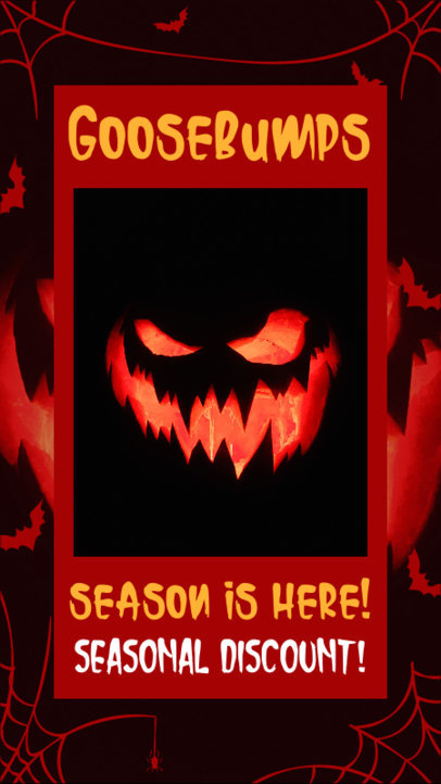 Halloween Instagram Story Creator for Seasonal Products Featuring a Terrifying Jack-O’-Lantern