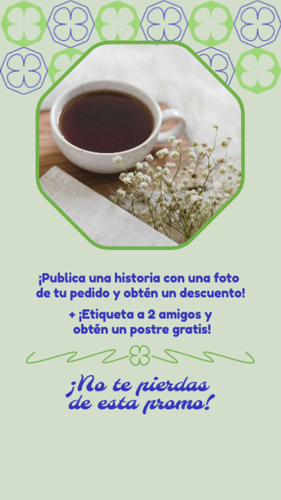 Instagram Story Creator for a Tea Shop Featuring a Promo