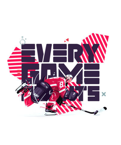 T-Shirt Design Generator of an Illustrated Ice Hockey Player Over a Motivational Quote