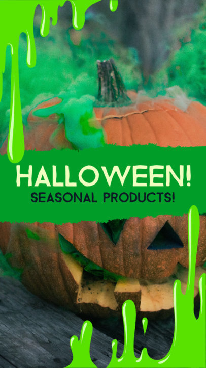 Halloween Instagram Story Creator for Seasonal Products Featuring a Slimy Illustrated Frame 4815g