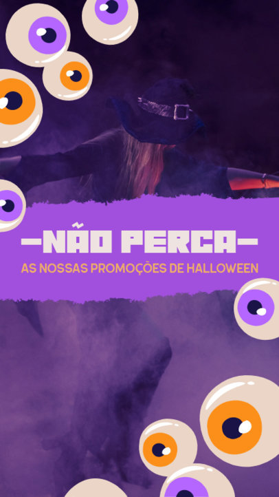 Instagram Story Maker for Halloween Promotions Featuring a Spooky Witch and Eyeball Graphics 4815i