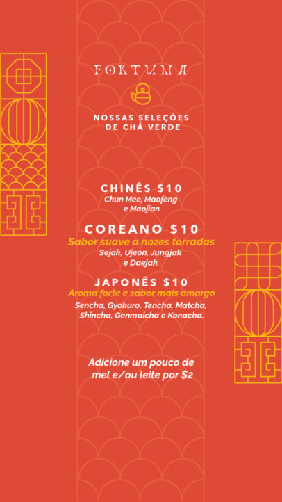 Menu Generator for a Tea House Business With Geometrical Graphics 5289a