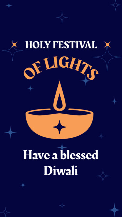 Diwali Instagram Story Maker Featuring an Illustrated Candle