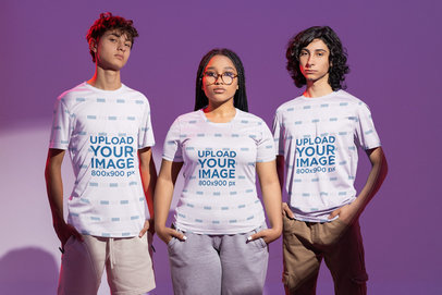 Mockup Featuring a Team of Gamers Wearing Jerseys 