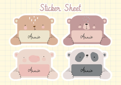 Cute Name Tag Maker Featuring Adorable Animal Illustrations