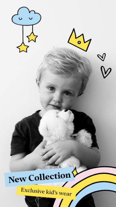Instagram Story Maker for Kids’ Clothing Featuring Some Dreamy Doodles 5436 el1