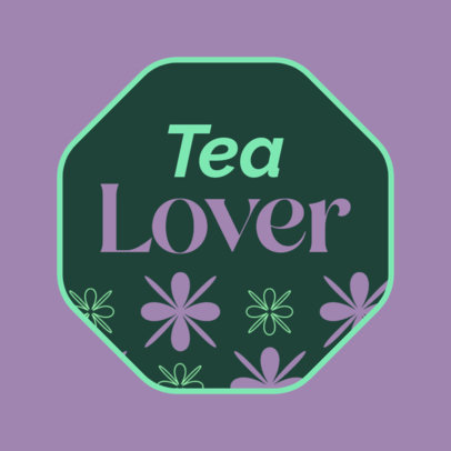 Sticker Design Maker for a Tea Shop Brand Featuring a Quote
