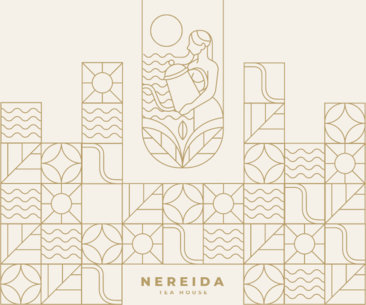 Tea Shop-Themed Paper Cup Design Maker Featuring an Illustrated Woman With a Teapot