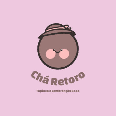 Logo Creator for a Bubble Tea Place Featuring a Kawaii Graphic